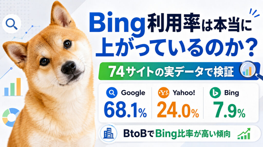 Bing利用率は本当に上がっているのか？74サイトの実データで検証してみた